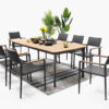 606002 - Ensemble en teck massif et aluminium Anthracite PIANA